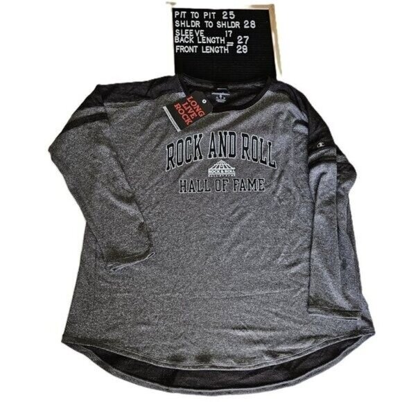 Champion Rock And Roll Hall Of Fame Sweatshirt Men XL Gray LS Lightweight Preppy - Picture 14 of 14